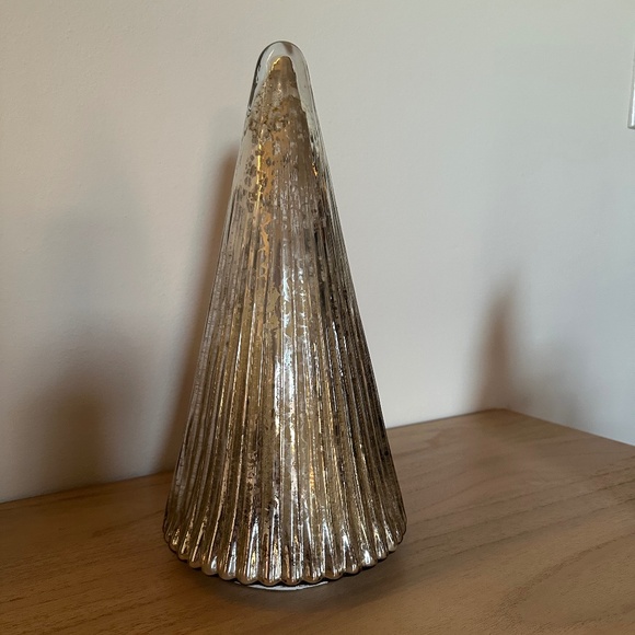 Silver Glass Christmas Tree Table top Sconce - Picture 1 of 4